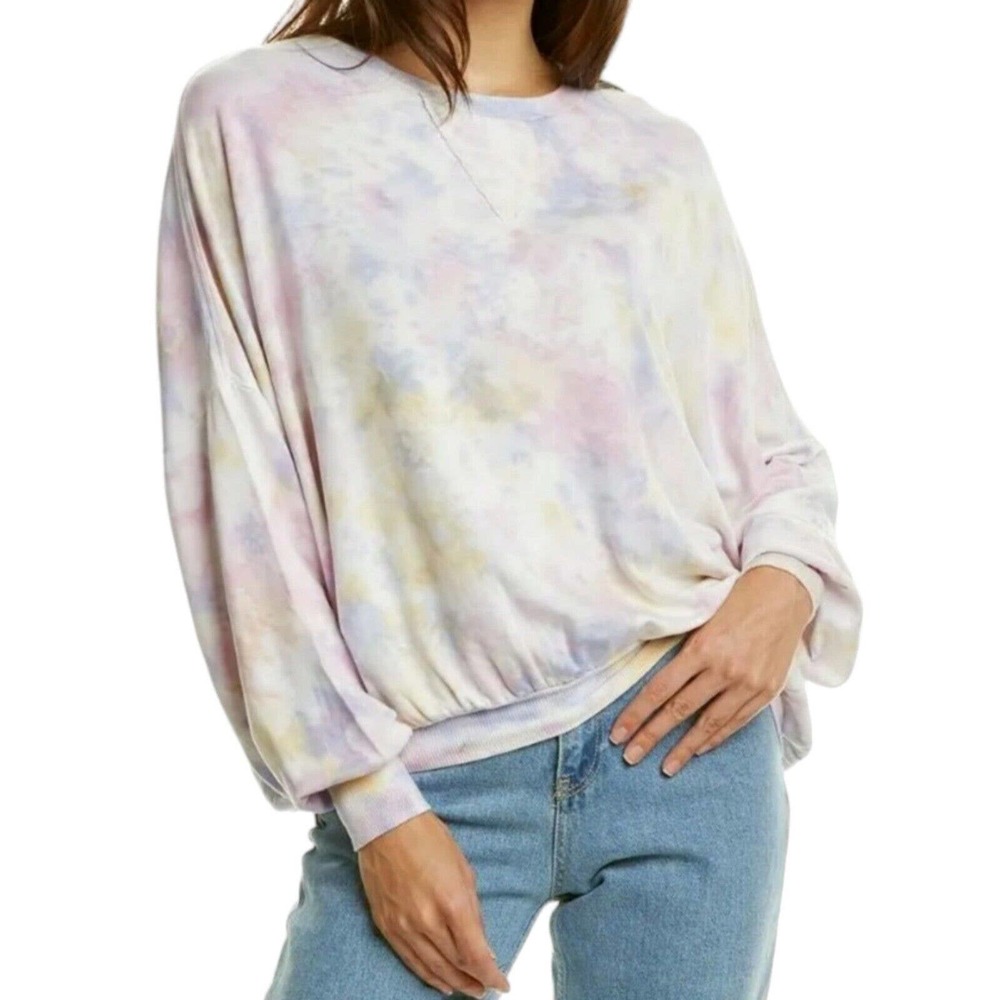Young Fabulous Broke Womens Sweatshirt Juliette Tie Dye Pullover Crew Neck S